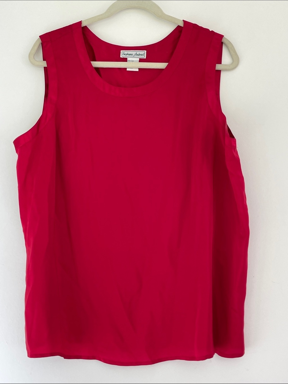 Stephanie Andrews 100% Silk  Womns Sleeveless Red Shell Top X